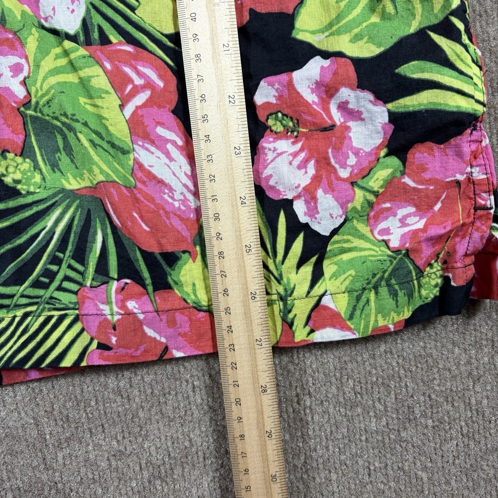 J. Crew Men's XL 100%Cotton Hawaiian Floral Hibiscus Buttoned Short-Sleeve Shirt - Picture 6 of 6